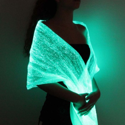 LUMISHAWL WHITE (LUMINOUS FIBER OPTIC FABRIC SHAWL)