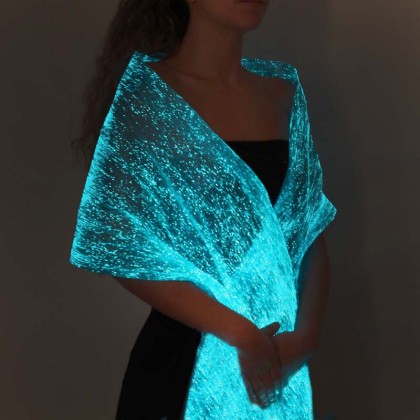 LUMISHAWL BLUE (LUMINOUS FIBER OPTIC FABRIC SHAWL)