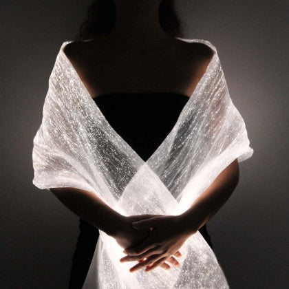 LUMISHAWL WHITE (LUMINOUS FIBER OPTIC FABRIC SHAWL)