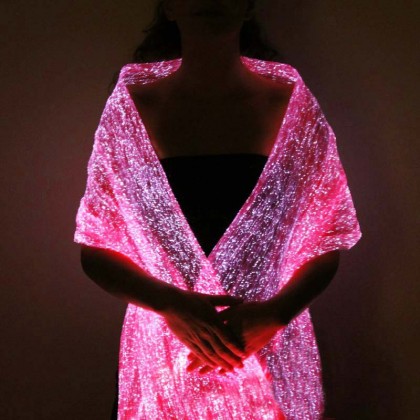 LUMISHAWL RED (LUMINOUS FIBER OPTIC FABRIC SHAWL)