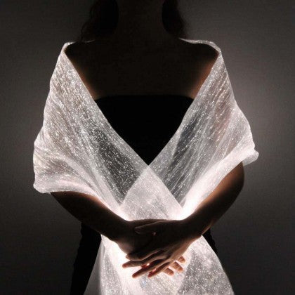 LUMISHAWL SILVER (LUMINOUS FIBER OPTIC FABRIC SHAWL)