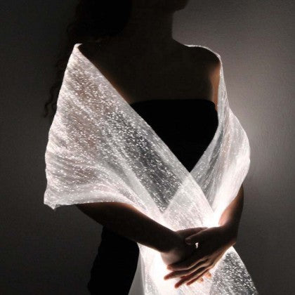 LUMISHAWL SILVER (LUMINOUS FIBER OPTIC FABRIC SHAWL)