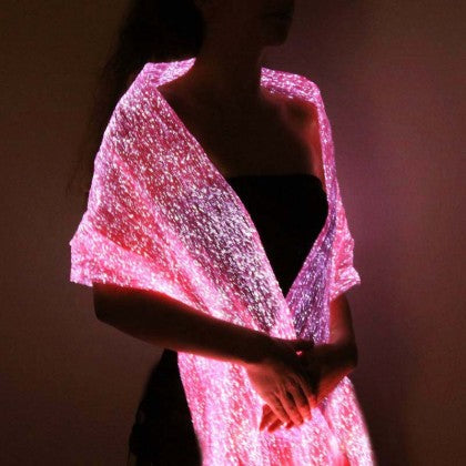 LUMISHAWL RED (LUMINOUS FIBER OPTIC FABRIC SHAWL)