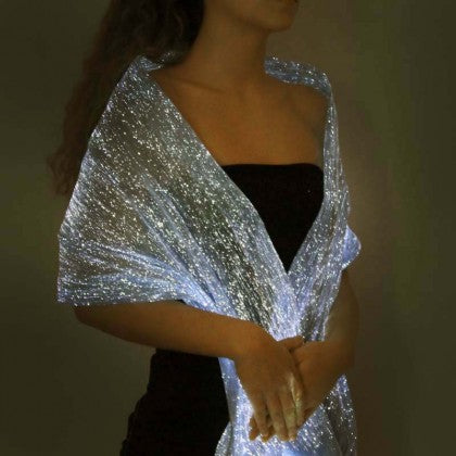 LUMISHAWL LIGHT BLUE (LUMINOUS FIBER OPTIC FABRIC SHAWL)