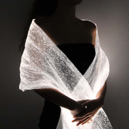 LUMISHAWL WHITE (LUMINOUS FIBER OPTIC FABRIC SHAWL)