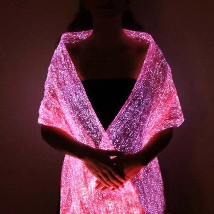 LUMISHAWL RED (LUMINOUS FIBER OPTIC FABRIC SHAWL)