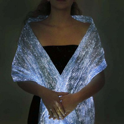 LUMISHAWL LIGHT BLUE (LUMINOUS FIBER OPTIC FABRIC SHAWL)
