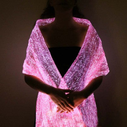 LUMISHAWL PINK (LUMINOUS FIBER OPTIC FABRIC SHAWL)