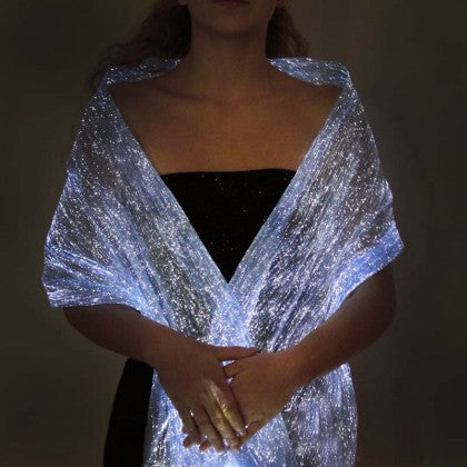 LUMISHAWL BLUE (LUMINOUS FIBER OPTIC FABRIC SHAWL)