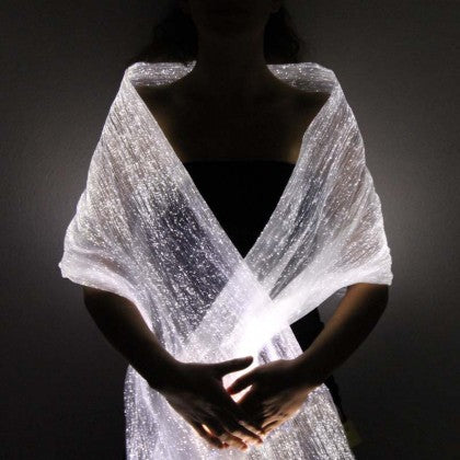 LUMISHAWL WHITE (LUMINOUS FIBER OPTIC FABRIC SHAWL)