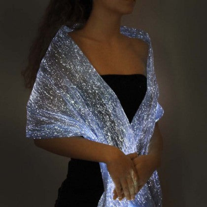 LUMISHAWL BLUE (LUMINOUS FIBER OPTIC FABRIC SHAWL)