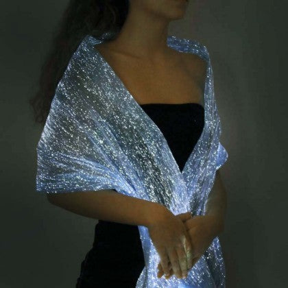 LUMISHAWL LIGHT BLUE (LUMINOUS FIBER OPTIC FABRIC SHAWL)