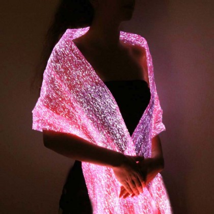 LUMISHAWL RED (LUMINOUS FIBER OPTIC FABRIC SHAWL)