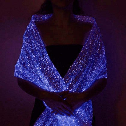 LUMISHAWL RED (LUMINOUS FIBER OPTIC FABRIC SHAWL)