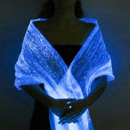 LUMISHAWL WHITE (LUMINOUS FIBER OPTIC FABRIC SHAWL)