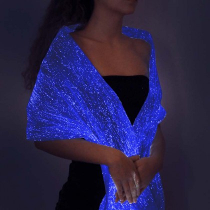 LUMISHAWL BLUE (LUMINOUS FIBER OPTIC FABRIC SHAWL)