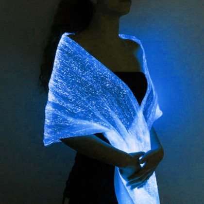 LUMISHAWL WHITE (LUMINOUS FIBER OPTIC FABRIC SHAWL)