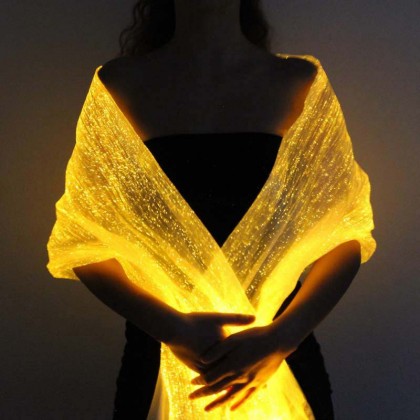 LUMISHAWL SILVER (LUMINOUS FIBER OPTIC FABRIC SHAWL)