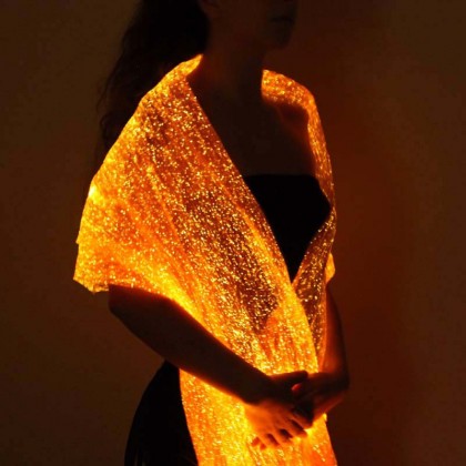 LUMISHAWL RED (LUMINOUS FIBER OPTIC FABRIC SHAWL)