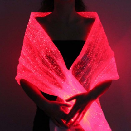 LUMISHAWL WHITE (LUMINOUS FIBER OPTIC FABRIC SHAWL)