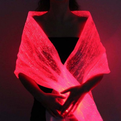 LUMISHAWL SILVER (LUMINOUS FIBER OPTIC FABRIC SHAWL)