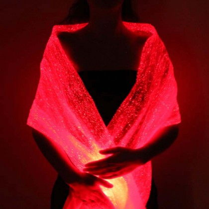 LUMISHAWL RED (LUMINOUS FIBER OPTIC FABRIC SHAWL)