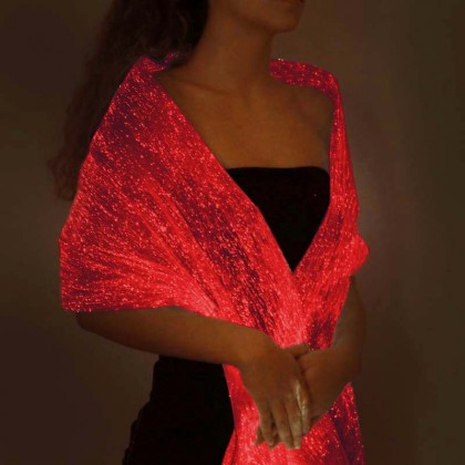 LUMISHAWL LIGHT BLUE (LUMINOUS FIBER OPTIC FABRIC SHAWL)