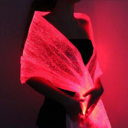LUMISHAWL SILVER (LUMINOUS FIBER OPTIC FABRIC SHAWL)
