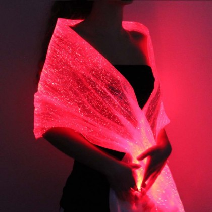 LUMISHAWL WHITE (LUMINOUS FIBER OPTIC FABRIC SHAWL)