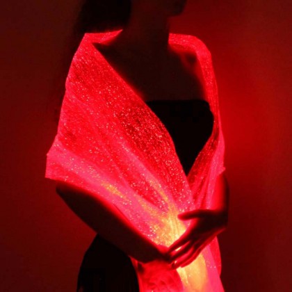 LUMISHAWL RED (LUMINOUS FIBER OPTIC FABRIC SHAWL)