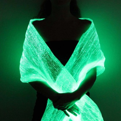LUMISHAWL WHITE (LUMINOUS FIBER OPTIC FABRIC SHAWL)