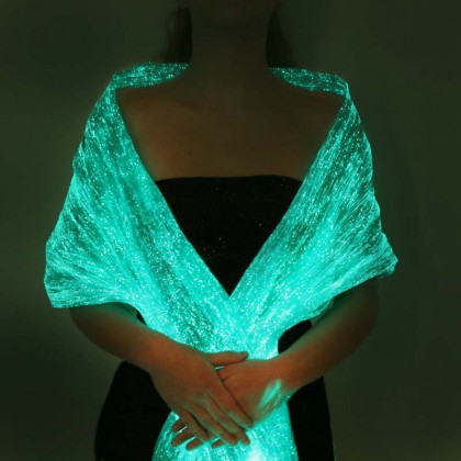 LUMISHAWL BLUE (LUMINOUS FIBER OPTIC FABRIC SHAWL)