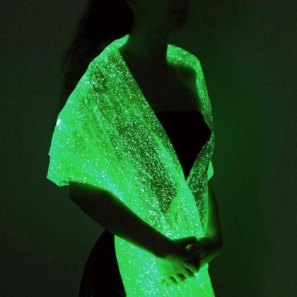 LUMISHAWL RED (LUMINOUS FIBER OPTIC FABRIC SHAWL)