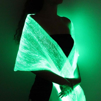 LUMISHAWL WHITE (LUMINOUS FIBER OPTIC FABRIC SHAWL)