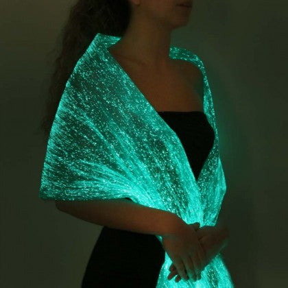 LUMISHAWL BLUE (LUMINOUS FIBER OPTIC FABRIC SHAWL)