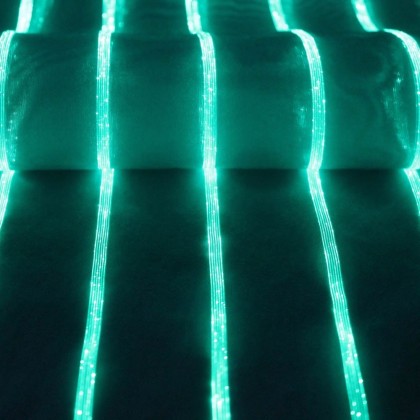 TABLE RUNNER (LUMINOUS FIBER OPTIC FABRIC) - BLUE STRIPED