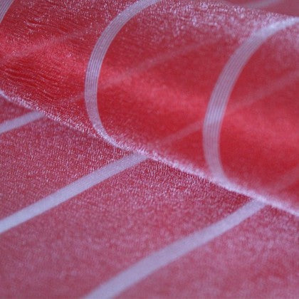 TABLE RUNNER (LUMINOUS FIBER OPTIC FABRIC) - RED STRIPED