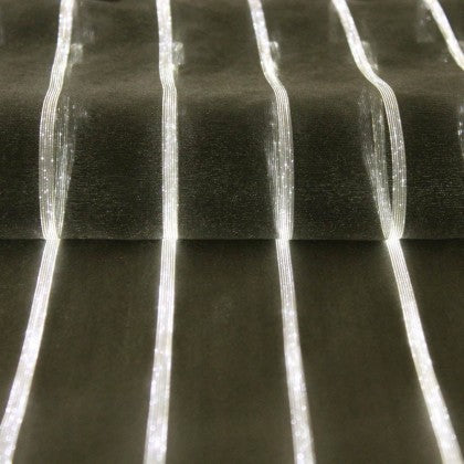 TABLE RUNNER (LUMINOUS FIBER OPTIC FABRIC) - BLACK STRIPED