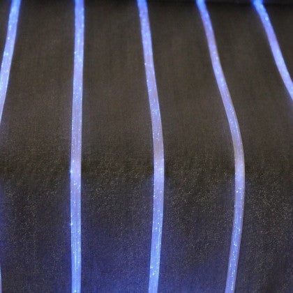 TABLE RUNNER (LUMINOUS FIBER OPTIC FABRIC) - BLACK STRIPED