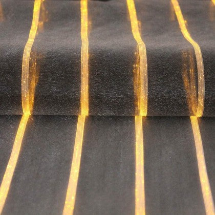 TABLE RUNNER (LUMINOUS FIBER OPTIC FABRIC) - BLACK STRIPED