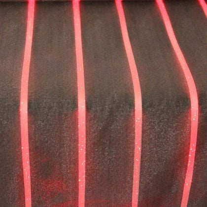 TABLE RUNNER (LUMINOUS FIBER OPTIC FABRIC) - BLACK STRIPED