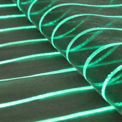 TABLE RUNNER (LUMINOUS FIBER OPTIC FABRIC) - BLACK STRIPED
