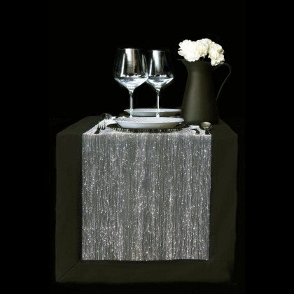 TABLE RUNNER (LUMINOUS FIBER OPTIC FABRIC) - BLACK FULLSTAR