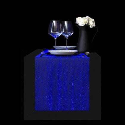 TABLE RUNNER (LUMINOUS FIBER OPTIC FABRIC) - BLACK FULLSTAR