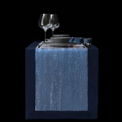 TABLE RUNNER (LUMINOUS FIBER OPTIC FABRIC) - BLUE FULLSTAR