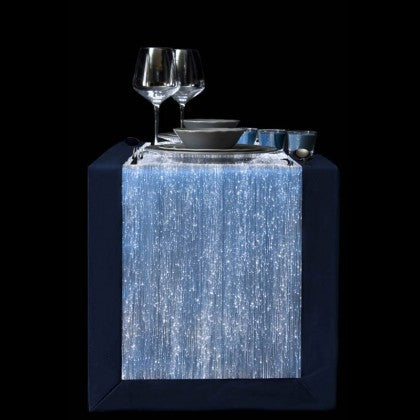TABLE RUNNER (LUMINOUS FIBER OPTIC FABRIC) - BLUE FULLSTAR