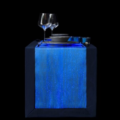 TABLE RUNNER (LUMINOUS FIBER OPTIC FABRIC) - BLUE FULLSTAR