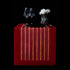 TABLE RUNNER (LUMINOUS FIBER OPTIC FABRIC) - RED STRIPED