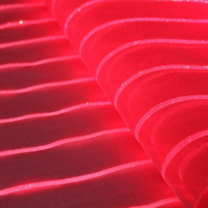 TABLE RUNNER (LUMINOUS FIBER OPTIC FABRIC) - RED STRIPED
