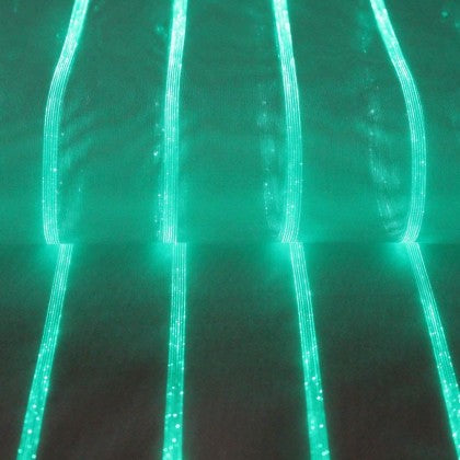 TABLE RUNNER (LUMINOUS FIBER OPTIC FABRIC) - WHITE STRIPED